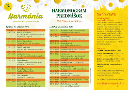 Prednáškový program na HARMÓNIA Festivale