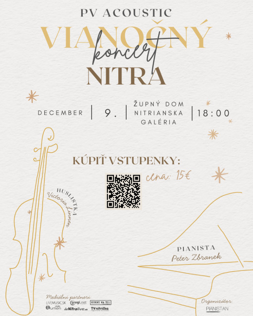 Vianočný koncert v Župnom dome v Nitre: Pianista Peter Zbranek a huslistka Victoria Linnen